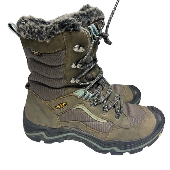 Keen Durand Polar Women's Waterproof Tall Winter Boots Olive 11 - Picture 1 of 10